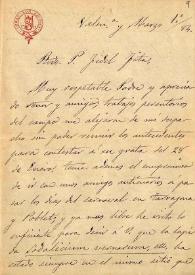 Carta de José María Settier a F. Fita sobre una inscripción de Valencia; remite dibujos de tinajas con inscripción, así como copia de un documento sobre la fabrica nueva del río en 1760 donde menciona una lapida romana puesta de adorno.