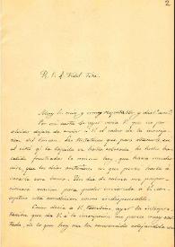 Carta de Ramón Santa María a Fidel Fita comunicando que enviará calco de la inscripción del Torreón de Tenorio; incluye dibujo y descripción del ara de Apuleiano