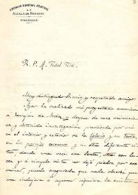 Carta de Ramón Santa María a Fidel Fita informando que no ha hallado la inscripción de Torrejón de Ardoz; adjunta dos fotos de una escultura moderna