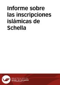 Informe sobre las inscripciones islámicas de Schella