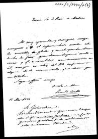 Carta de remisión del informe de la Comisión de Antigüedades relativa a la declaración, como Monumento Nacional, de las murallas de Ávila