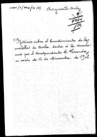 Carpetilla de expediente relativa a una noticia sobre el hundimiento de las murallas de Ávila, dada a la Academia por el correspondiente Sr. Foronda.