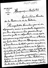 Carta de remisión de la copia del cuaderno, cuyo original está en el Archivo del Duque de Alburquerque, más el inventario de objetos recogidos en el lugar y depositados en la iglesia del Castillo y una medalla propiedad de José Ramón Mélida