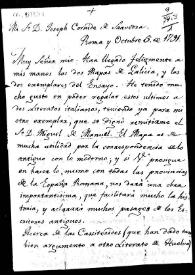 Carta en la que se agradece a José Cornide el envío de dos mapas de Galicia y dos ejemplares del Ensayo.