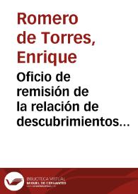 Oficio de remisión de la relación de descubrimientos arqueológicos que se han producido en Córdoba y su provincia en el primer semestre de 1921