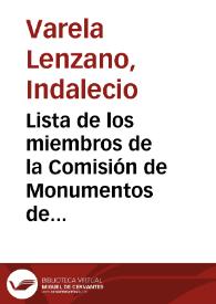 Lista de los miembros de la Comisión de Monumentos de Lugo