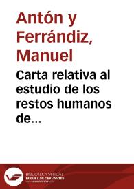 Carta relativa al estudio de los restos humanos de Ciempozuelos.