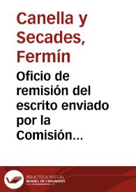 Oficio de remisión del escrito enviado por la Comisión de Monumentos de Oviedo al Ayuntamiento de Gijón por la destrucción del llamado  
