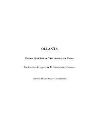 Ollanta : Drama Quichua en Tres Actos y en Verso