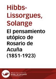 El pensamiento utópico de Rosario de Acuña  (1851-1923)