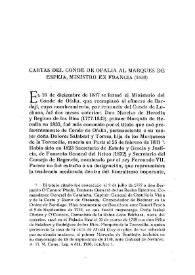 Cartas del Conde de Ofalia al Marqués de Espeja, Ministro en Francia (1838)
