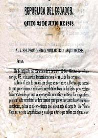 República del Ecuador. Quito, 24 de junio de 1878