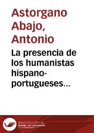 La presencia de los humanistas hispano-portugueses en las bibliotecas de Roma, según Hervás y Panduro