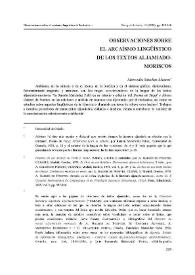 Observaciones sobre el arcaísmo lingüistico de los textos aljamiado-moriscos