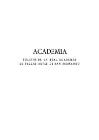 Boletín de la Real Academia de Bellas Artes de San Fernando. Segundo semestre 1971. Número 33. Preliminares e índice