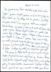 Carta de Asunción Balaguer a Francisco Rabal. Madrid, 13 de agosto de 1966