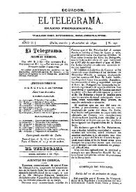 El Telegrama : diario progresista. Año II, núm. 291, martes 7 de octubre de 1890