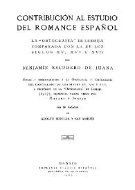 Contribución al estudio del romance español : la 