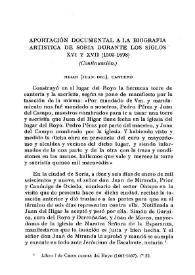 Aportación documental a la biografía artística de Soria durante los siglos XVI y XVII (1509-1698) [V] (Continuación)