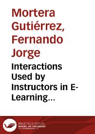 Interactions Used by Instructors in E-Learning Environments