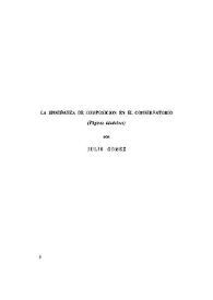 La enseñanza de composición en el Conservatorio (páginas históricas)
