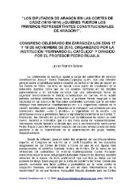 Los diputados de Aragón en las Cortes de Cádiz (1810-1814). ¿Quiénes fueron los primeros representantes constitucionales de Aragón?