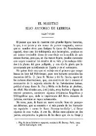 El Maestro Elio Antonio de Lebrija