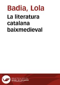 La literatura catalana baixmedieval