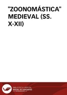 “ZOONOMÁSTICA” MEDIEVAL (SS. X–XII)