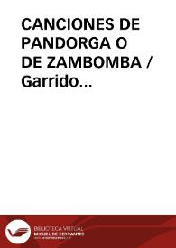 CANCIONES DE PANDORGA O DE ZAMBOMBA