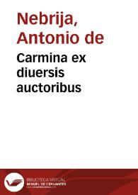 Carmina ex diuersis auctoribus
