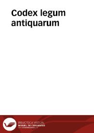 Codex legum antiquarum