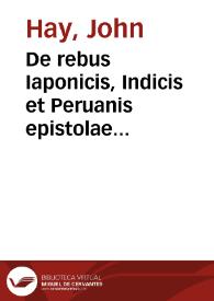 De rebus Iaponicis, Indicis et Peruanis epistolae recentiores