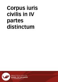 Corpus iuris civilis in IV partes distinctum