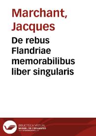 De rebus Flandriae memorabilibus liber singularis