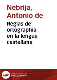 Reglas de ortographia en la lengua castellana