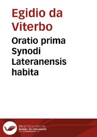 Oratio prima Synodi Lateranensis habita