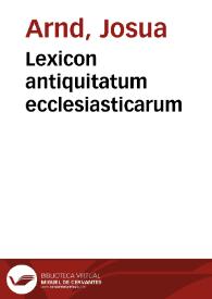 Lexicon antiquitatum ecclesiasticarum