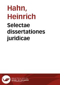 Selectae dissertationes juridicae