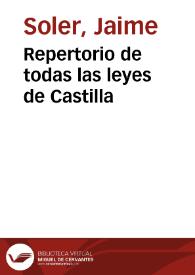 Repertorio de todas las leyes de Castilla