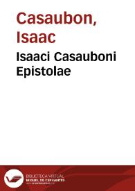 Isaaci Casauboni Epistolae