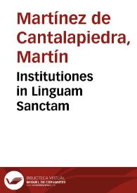 Institutiones in Linguam Sanctam