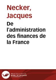 De l'administration des finances de la France