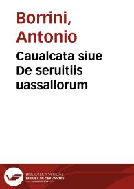 Caualcata siue De seruitiis uassallorum