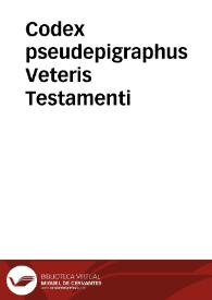 Codex pseudepigraphus Veteris Testamenti