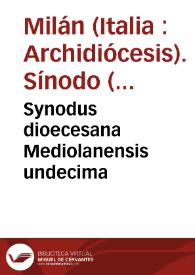 Synodus dioecesana Mediolanensis undecima