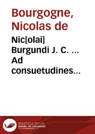 Nic[olai] Burgundi J. C. ... Ad consuetudines Flandriae aliarumque gentium, tractatus controversiarum ...