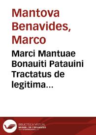 Marci Mantuae Bonauiti Patauini Tractatus de legitima filiorum :