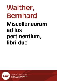 Miscellaneorum ad ius pertinentium, libri duo