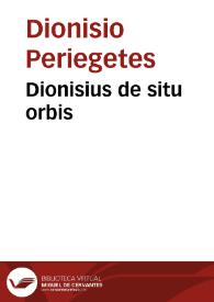 Dionisius de situ orbis